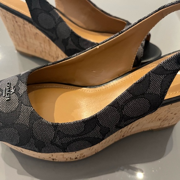 Coach Open Toe Cork Wedges - Picture 5 of 7